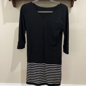 White House Black Market! Really comfy black and white dress!